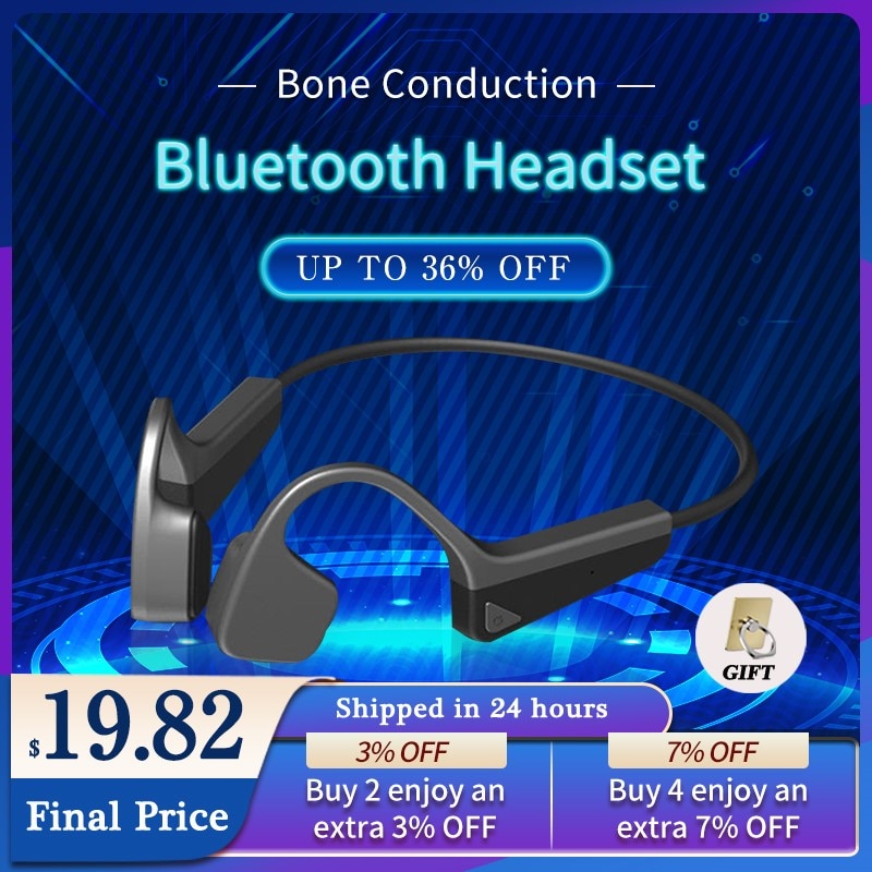 V11 Wireless Headphones Bone Conduction Bluetooth Sports Headset IPX5 Waterproof And Sweatproof Outdoor Stereo With Microphone