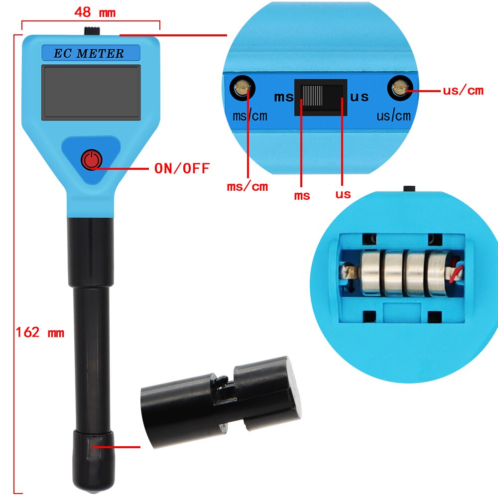 Digital EC Meter Tester Water Monitor EC-98303 Water Analyzer LCD Display for Pools Drinking Water Aquariums 40%off