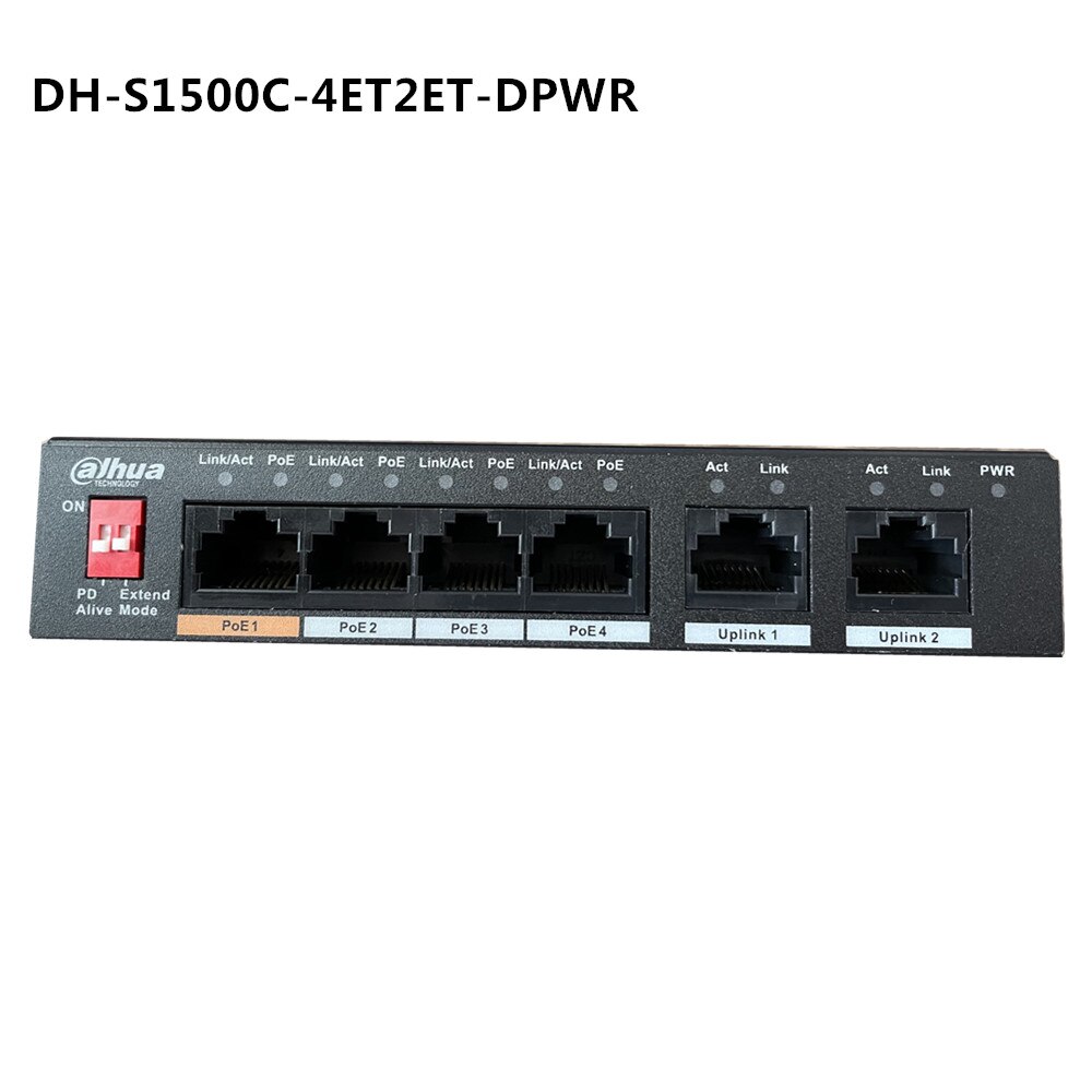 Dahua 4ch Poe Switch DH-S1500C-4ET2ET-DPWR 4CH Ethernet Switch Met 250 M Power Transit Afstand Ondersteuning Poe Poe + &amp; Hi-Poe Protocol