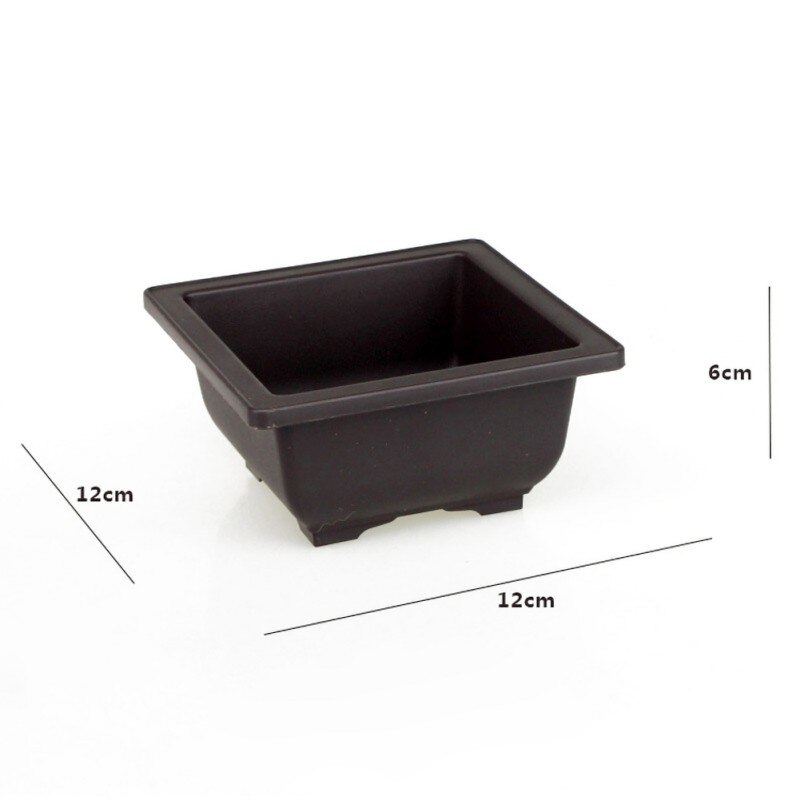 High Garden Pots Flower Planters Pot Imitation Balcony Square Pots Flower Bonsai Bowl Planter Rectangle Bonsai: Square trumpet