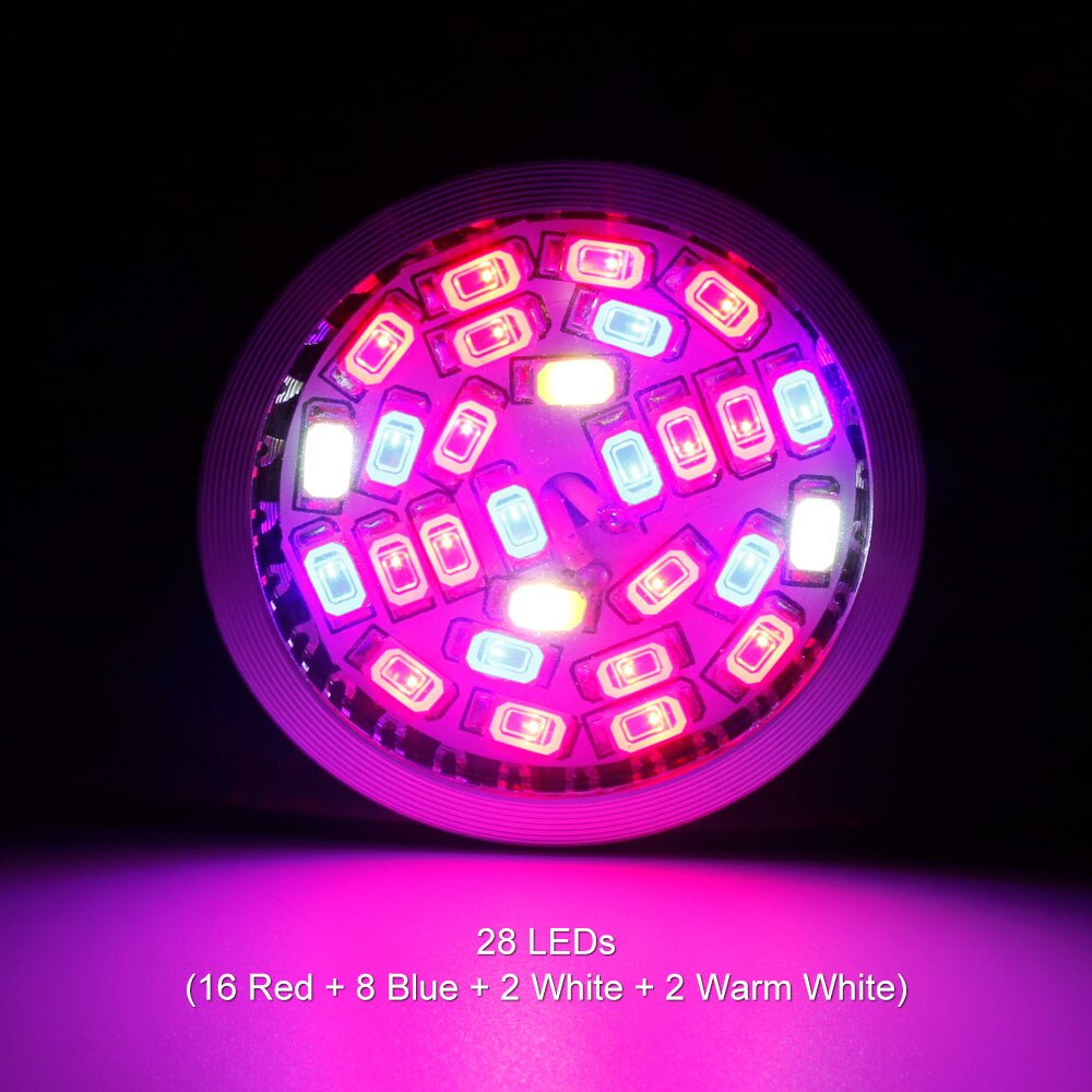 Demiawaking Pflanzenlampe E27 Vollspektrum LED – 58W, Für Gemüse, Blumen & Hydrokultur