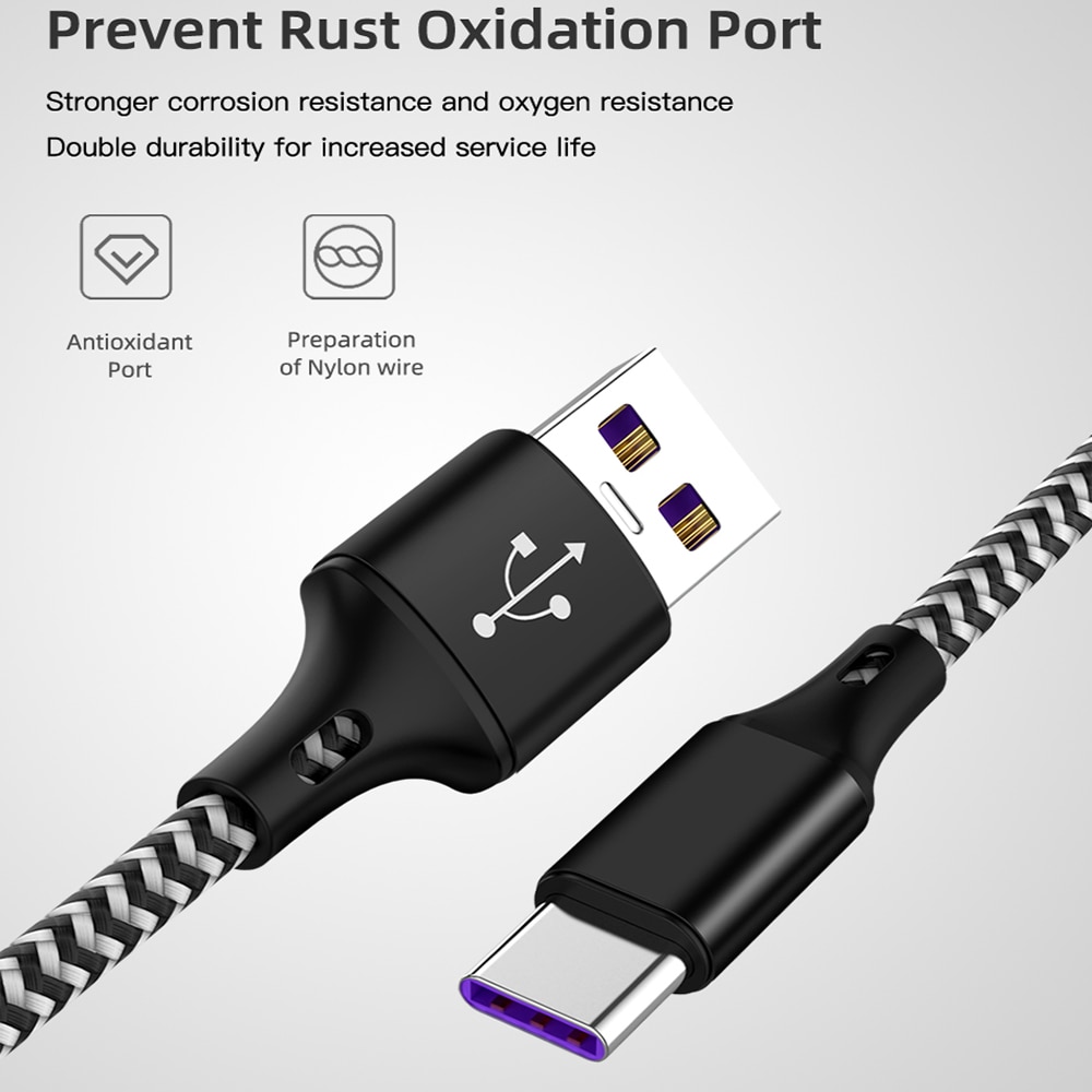 5A Typ C Schnelle Ladekabel USB C Kabel Für Huawei Kamerad 20 P20 Profi Honor 10 Super Schnelle Ladegerät USB C Für Samsung Telefon Kabel