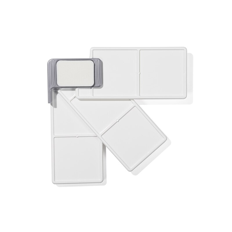 Palette en forme d'éventail, palette à trois couches, peinture aquarelle, palette de peinture à la gouache, utilisée pour les fournitures d'art et de peinture: Silver (small)