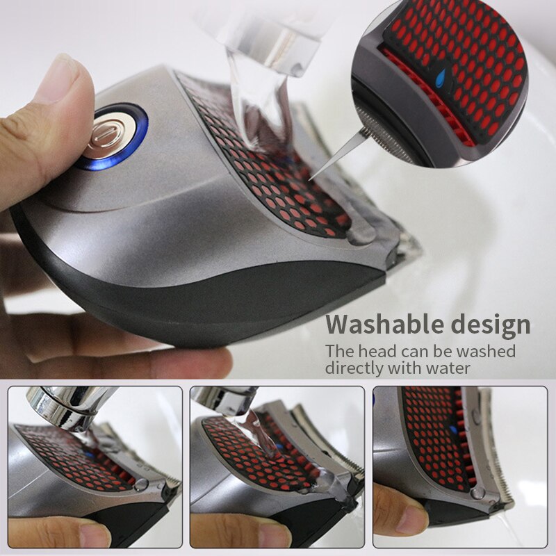 Electric Bald Head Clipper Shortcut Self-Haircut Kit Clippers Cordless Rechargeable Hair Trimmers Beard Shaver With US Plug