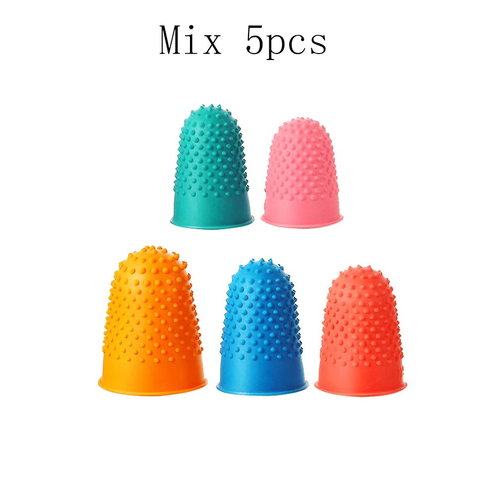 5/10 pz ditale in gomma per cucire protezione per le dita in Silicone ferri da maglia fatti a mano trapuntatura accessori artigianali strumenti di cucito fai da te: B  5PCS