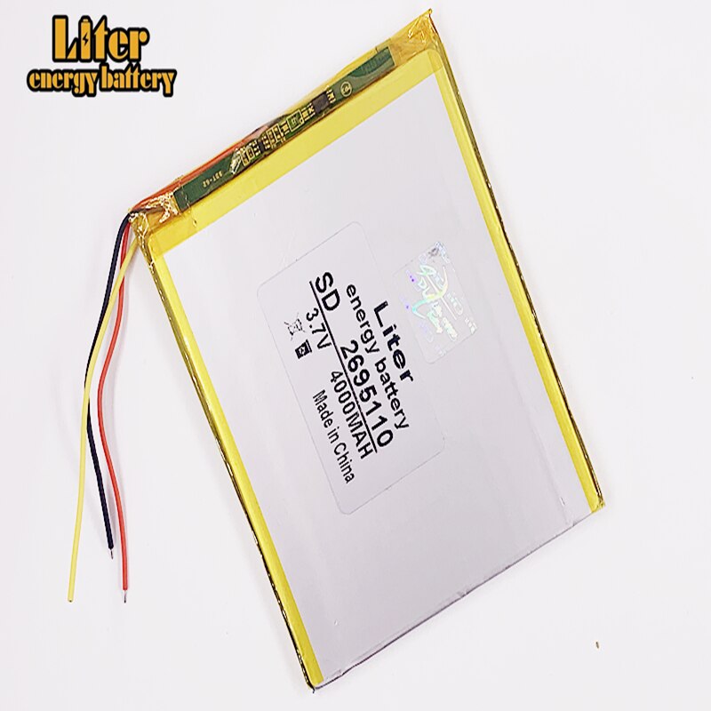 3 line 2695110 3.7V 4000MAH lithium polymer battery MP3 MP4 battery recorder Rechargeable batteries Tablet battery