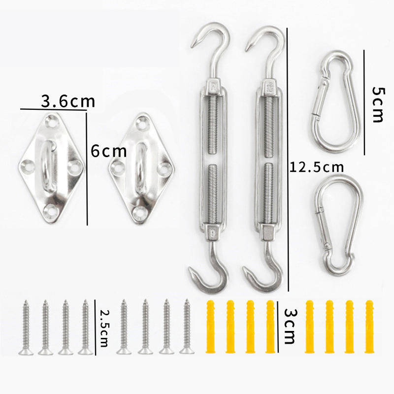 Edelstahl Sonnenschirm Segel Zubehör Starke zuletzt-Lagerbier Hardware- Bausatz Schraube Frühling Haken Markise Befestigung Garten Zubehör: 5mm