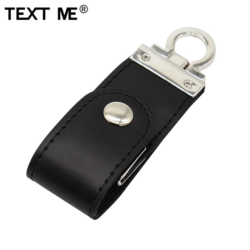 TEKST ME pendrive bruin zwart leer met sleutelhanger 4GB 8GB 16GB 32GB 64GB stijl usb flash drive usb 2.0 usb stick