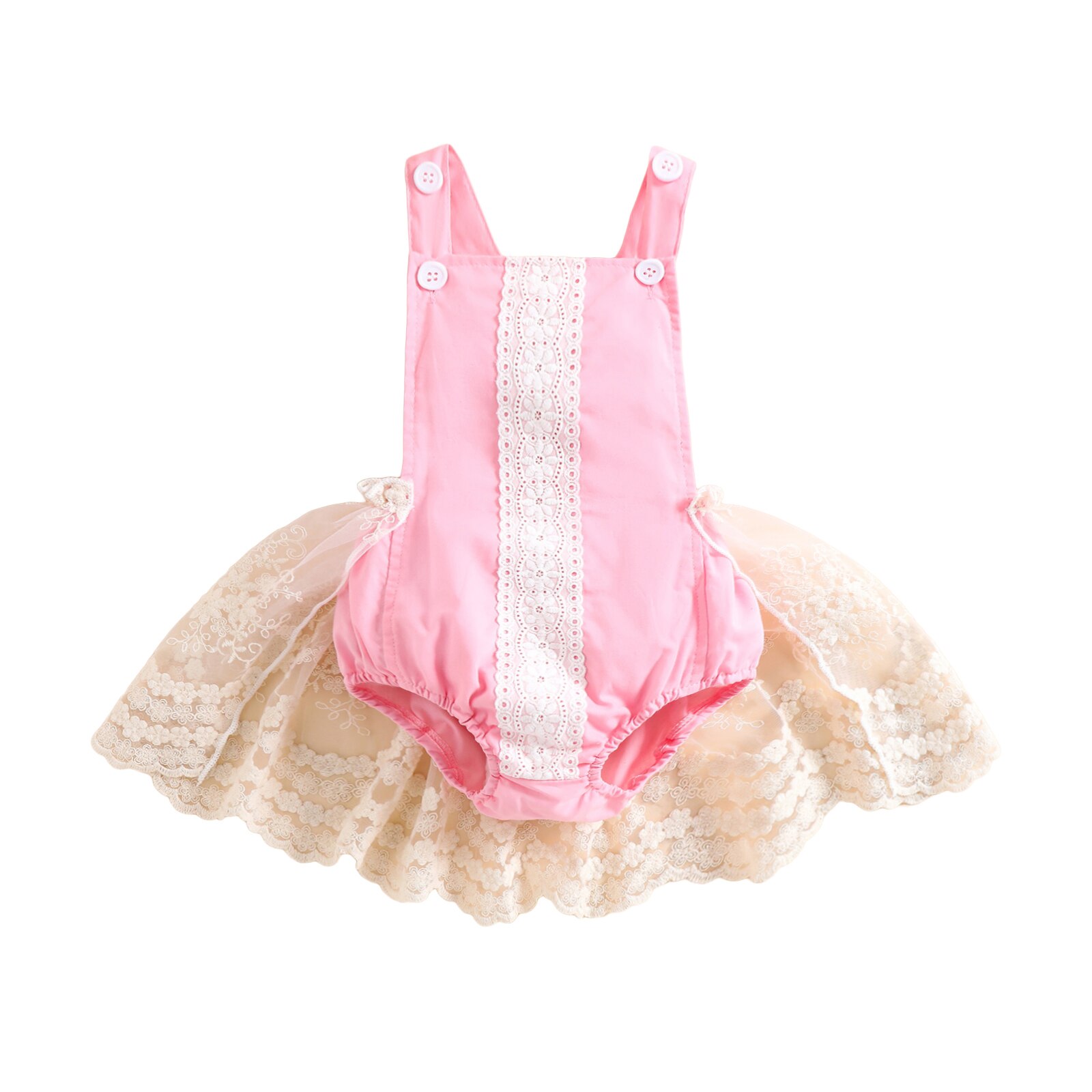 Citgeett Zomer Peuter Baby Meisjes Bodysuit Jurk Kant Patchwork Mesh Mouwloze Jarretel Jumpsuit Kleding