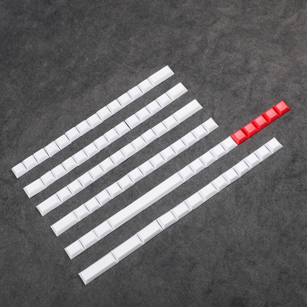 YMDK DSA Blank 61 64 68 ANSI Keyset DSA Profile Thick PBT Keycap set For Cherry MX Mechanical Keyboard GH60 GK64 Tada68 SP64: white