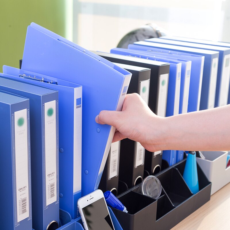 Delikatessen 78981 kunststoff Dokument Kasten mit stift Stand HÜFTEN datei korb datei tablett dokumente Verwaltung blau schwarz grau farben Optional