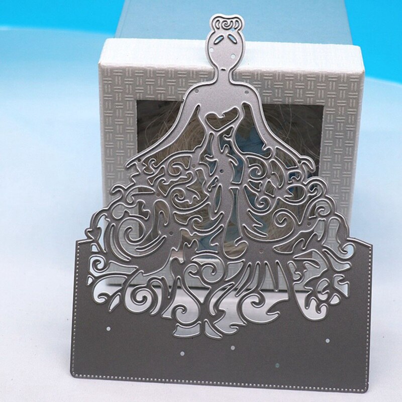 Women Wedding Dress Metal Cutting Dies Wedding Bride Dress Stencil For DIY Scrapbooking Paper Photo Embossing Card Decor Crafts