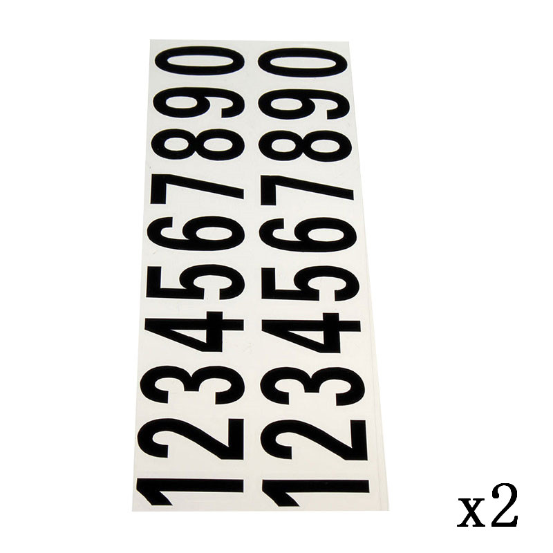 Números de números para coche o casa, 2 unidades, dirección de calle, buzón, puerta de habitación, calcomanía de vinilo, pegatinas reflectantes blancas y negras: 2Pc Black