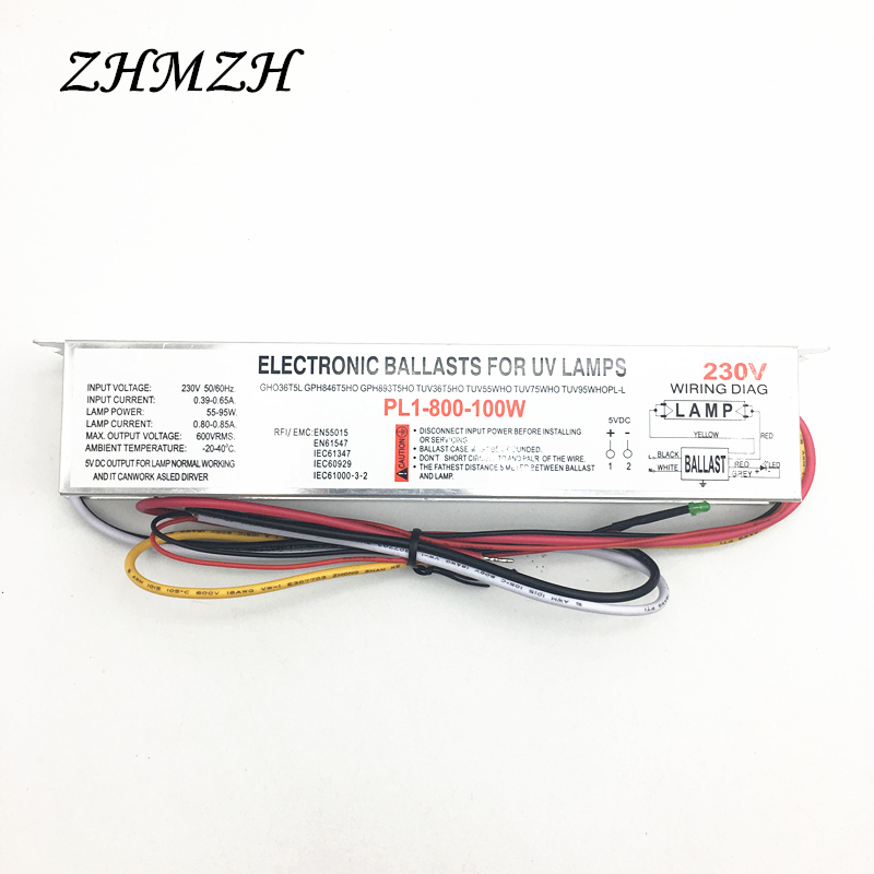 Balastro electrónico dedicado, Controlador LED de salida DC5V para lámpara de esterilización UV, rectificador de luz germicida, 220V, 230V, 21-40W, 55-95W