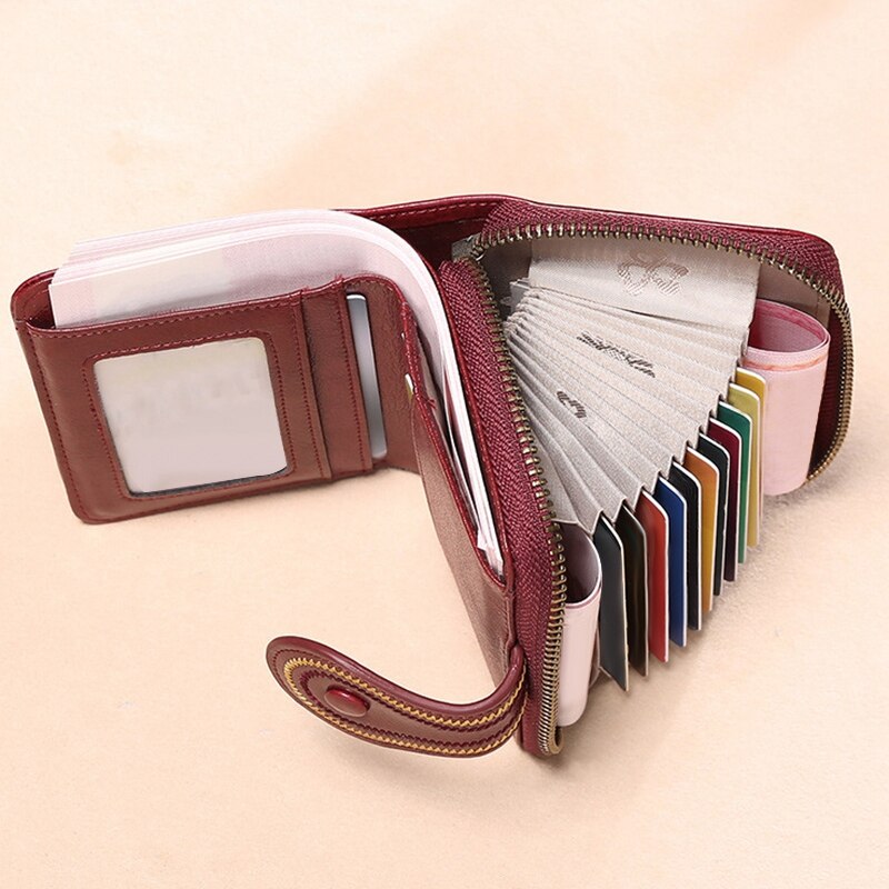 Dames leren portemonnee handgemaakte zachte leren korte portemonnee kwastje portemonnee portemonnee kaarthouder dames kleur portemonnee