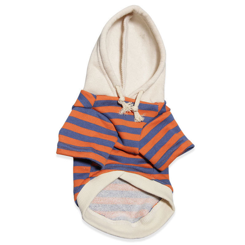 Winter Hond Casual Gestreepte Trui Pet Hooded Sweatshirt Franse Bulldog Kleding Voor Hond Kostuum Ouder-kind Pet Kleding Voor honden: orange / L