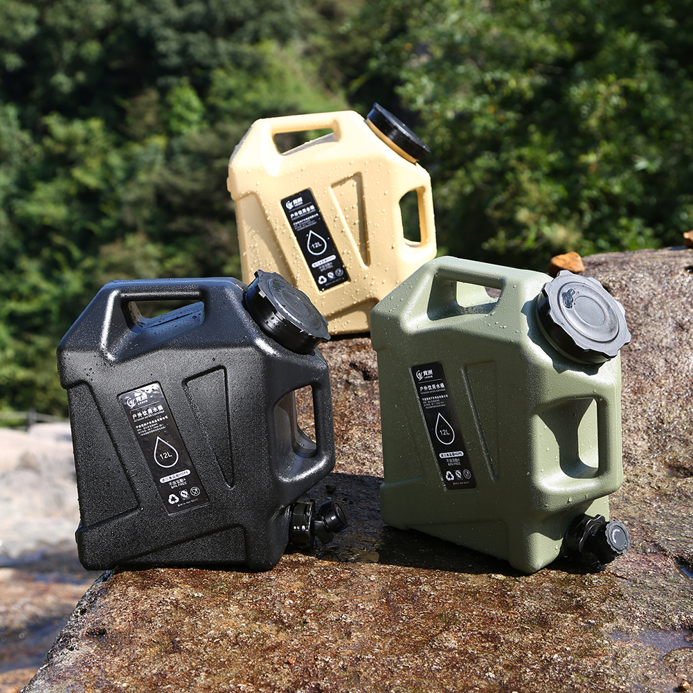 Cubo de agua para exteriores de 11/12L, bolsa de agua para acampar de gran capacidad, contenedor con grifo, tanque de agua de conducción para Picnic, senderismo, emergencia