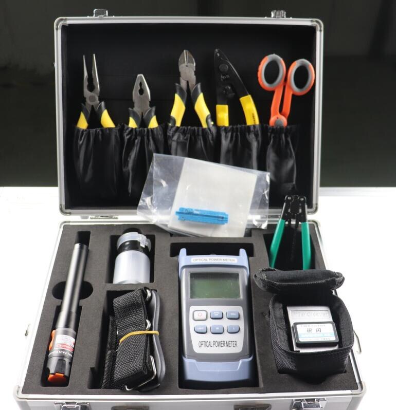 Optische Kabel FTTH Tool Kit mit Optische Power Meter Fiber Optic Cleaver fiber tool box für FTTH FTTB FTTX Netzwerk