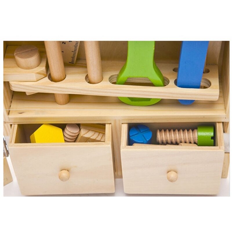 Baby Houten Speelgoed Kids Handvat Gereedschapskist Games Leren Educatief Houten Gereedschap Speelgoed Schroef Montage Tuin Speelgoed Voor Kinderen Jongen