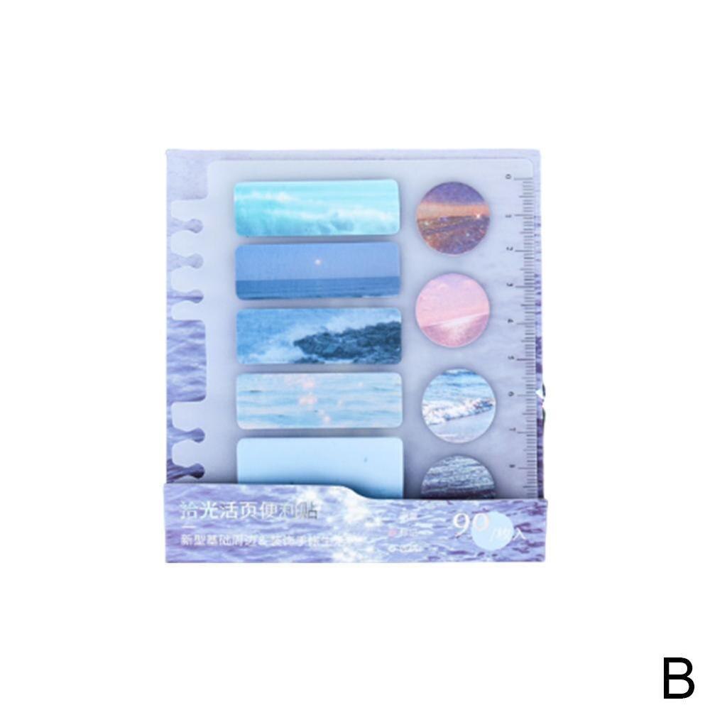 Leuke Sticky Notes Memo Pad Index Sticker Bookmark Vlag Sticker Adhesive Briefpapier Note School Levert Zelf Kantoor N2J9: B