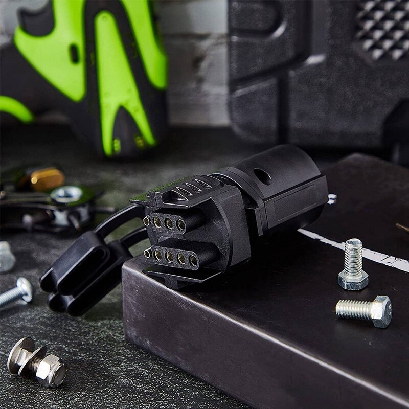 Practical 2 Pieces Trailer Adapter 7 Pin Round To 4 Pin 5 Pin Flat Blade Trailer 7 Way To 4 Way 5 Way Weatherproof Car RV Boat