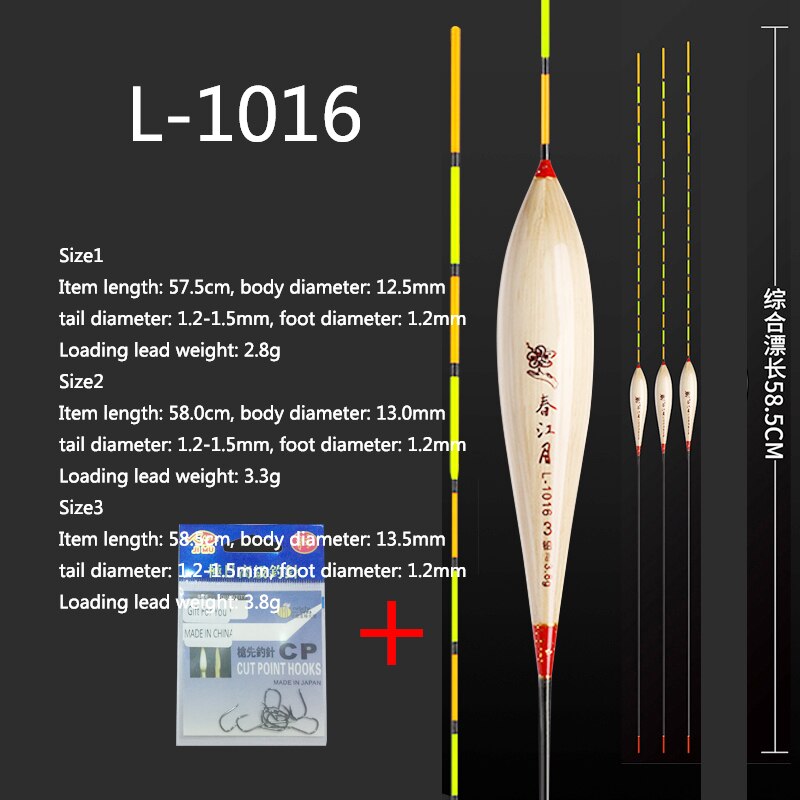 Reed Fishing Floats Fresh Water Buoy Hard Tail Bobber Flotador Sensitive Stable Boya Fishing Floats Tool Tackle Accessories: L-1016 3 pieces