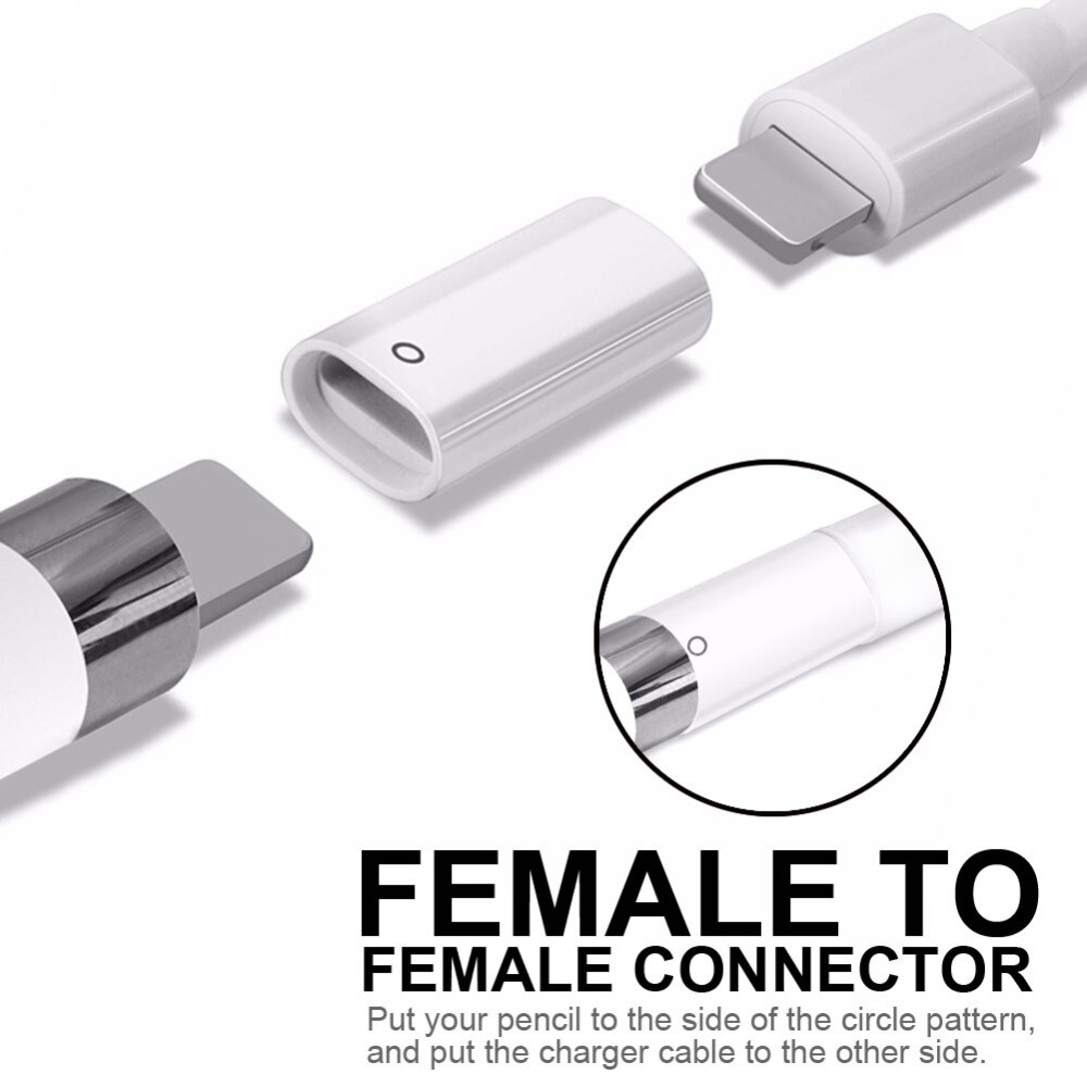 10.5 tommer abs belysning kvindelig til kvindelig opladningsomformer adapter til ipad pro stylus til apple blyant oplader accesorios