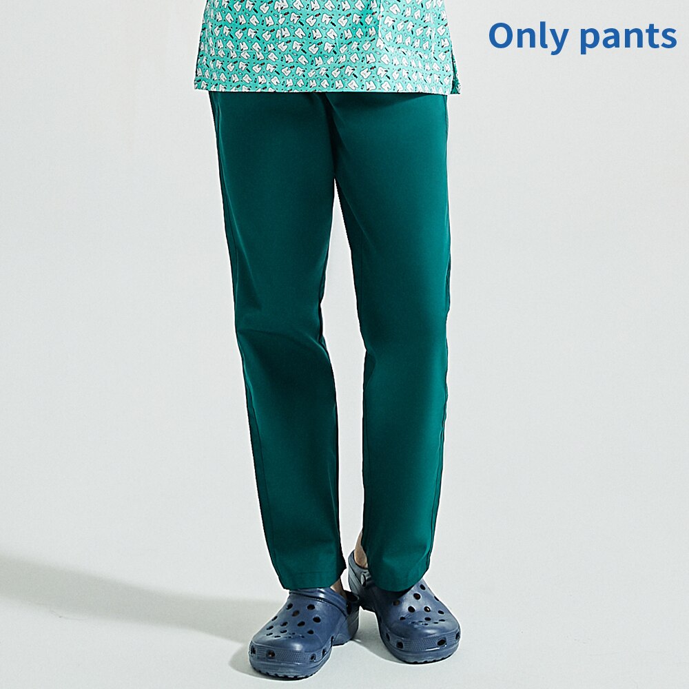 Vêtements de travail de toilettage pour animaux de compagnie impression de bande dessinée scrubs hauts spa salon de beauté hauts/pantalons/ensemble gommages vêtements de travail nettoyant uniforme: pants / M