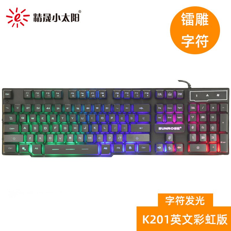Russian Keyboard Wired Gaming Keyboard 104 Keys Backlit LED Keyboards USB Waterproof Mechanical Feel Gamer Keyboard For Laptop: English 7 LightColor