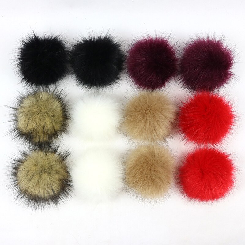 12Pcs 8Cm Diy Winter Faux Fur Ball Pompom Vrouwen Auto Tas Sleutelhanger Sleutelhanger Elastische Diy Sleutelhanger Konijn haarwortel Zakken Hoed Decor