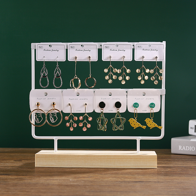 Øredobbholder, øredobborganisator smykkeholder display tre stativ, smykkeorganisatorholder for øredobber halskjeder armbånd: Svart
