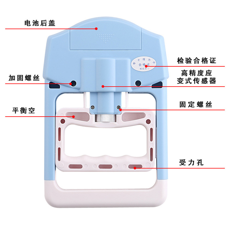Digital Hand Dynamometer Grip Strength Measurement Meter Auto Capturing Hand Grip Power 200 Lbs 90 KgF EH101 Exam Test Hand Grip