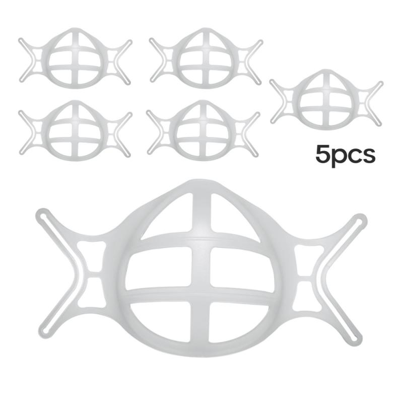 Soporte para mascarilla 3D, soporte transpirable de silicona, PE, protección Facial, herramienta de maquillaje, no se caída y no se desliza, 10 Uds.: 09 5pcs