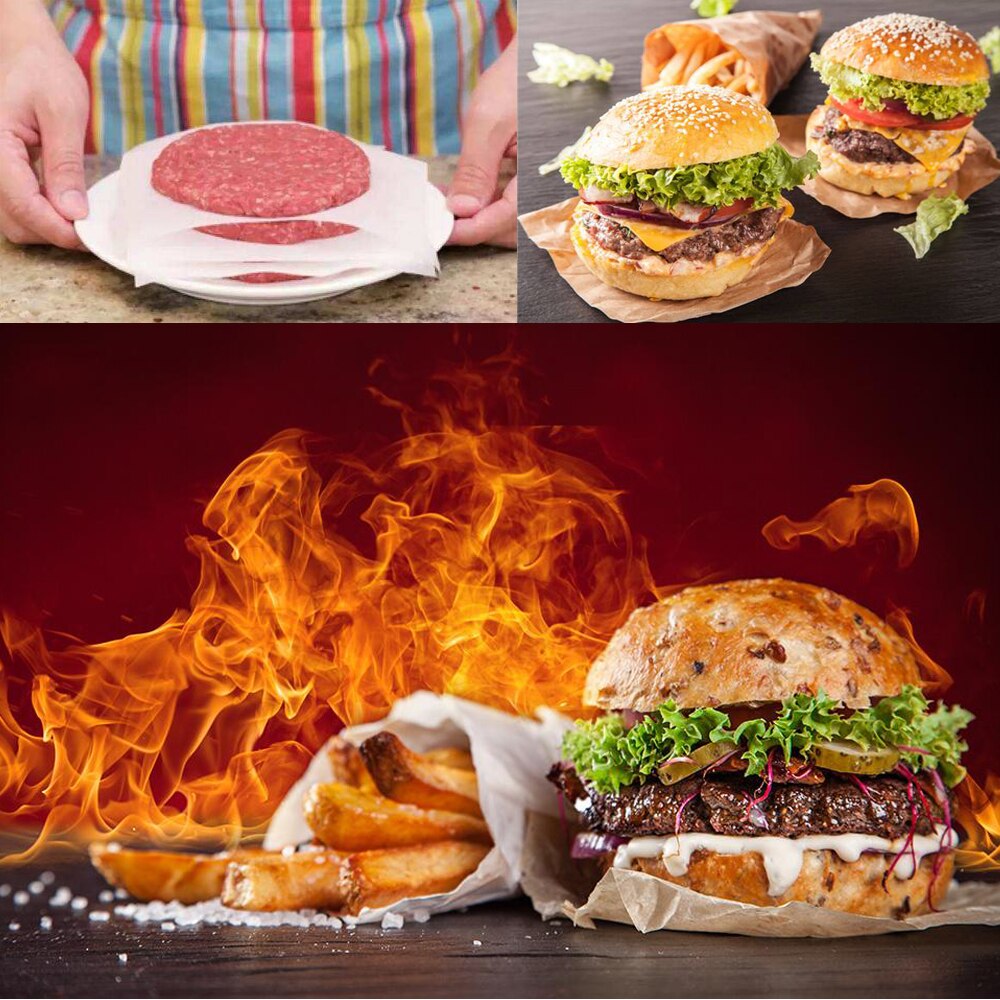 1 set rund form hamburgerpress livsmedelsklassad plast hamburgare kött nötkött hamburgare press biffmaskin formform köksredskap