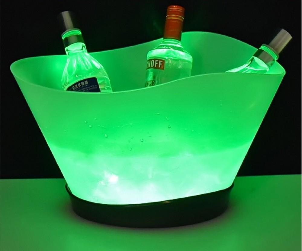 12L LED Rechargeable Ice Buckets Color Changing Wine whisky Cooler boat shaped Champagne Beer Holder for bar nightclub 7A