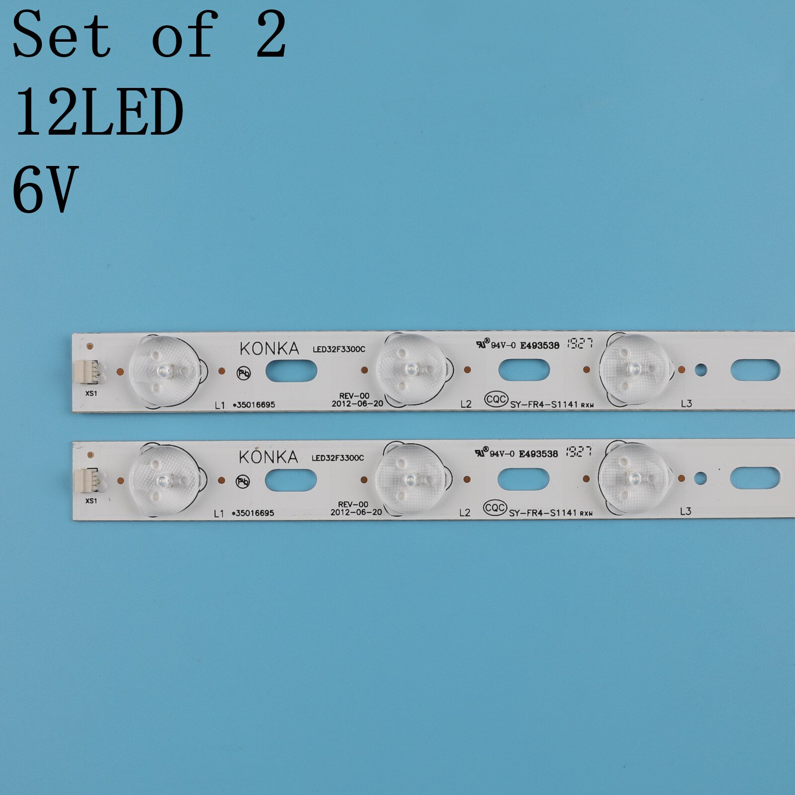 2pcs x 32 inch LED TV Backlight Lens Strips LED32F3300C 35016695 IC-BKKL32D019 for 32'' Konka 12-LEDs 644mm