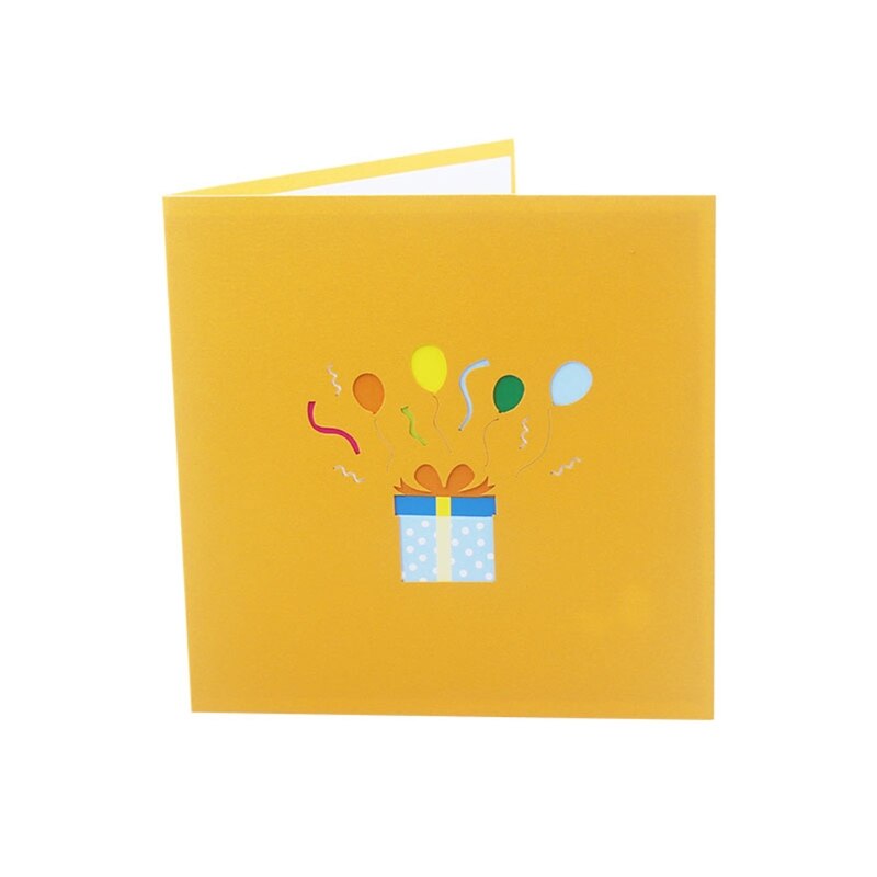 3D Pop-Up Greeting Card for Happy Birthday Cake Box Balloon Wedding Party with Envelope: A