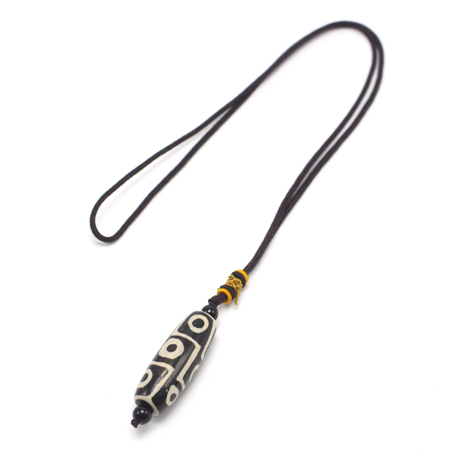 Nine Eye Tibet Dzi Pendant Choker Nacklace Natural Stone Materials Fashionable Style Tibet Heaven Bead Bring Good Luck: 1