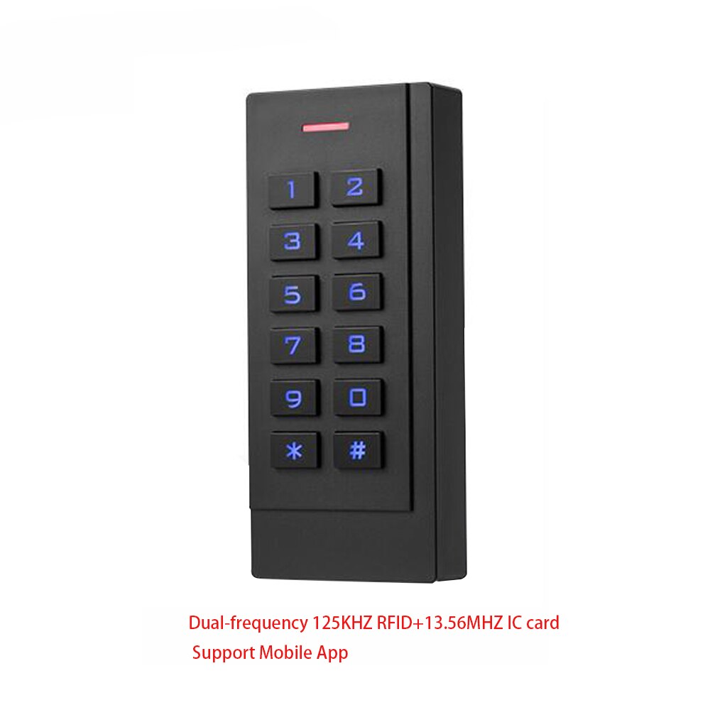 Waterproof Dual-frequency support 125KHZ RFID+13.56MHZ IC Card Keypad Standalone Access Controller WG26 out/in Door Lock System: K35EM ID IC APP