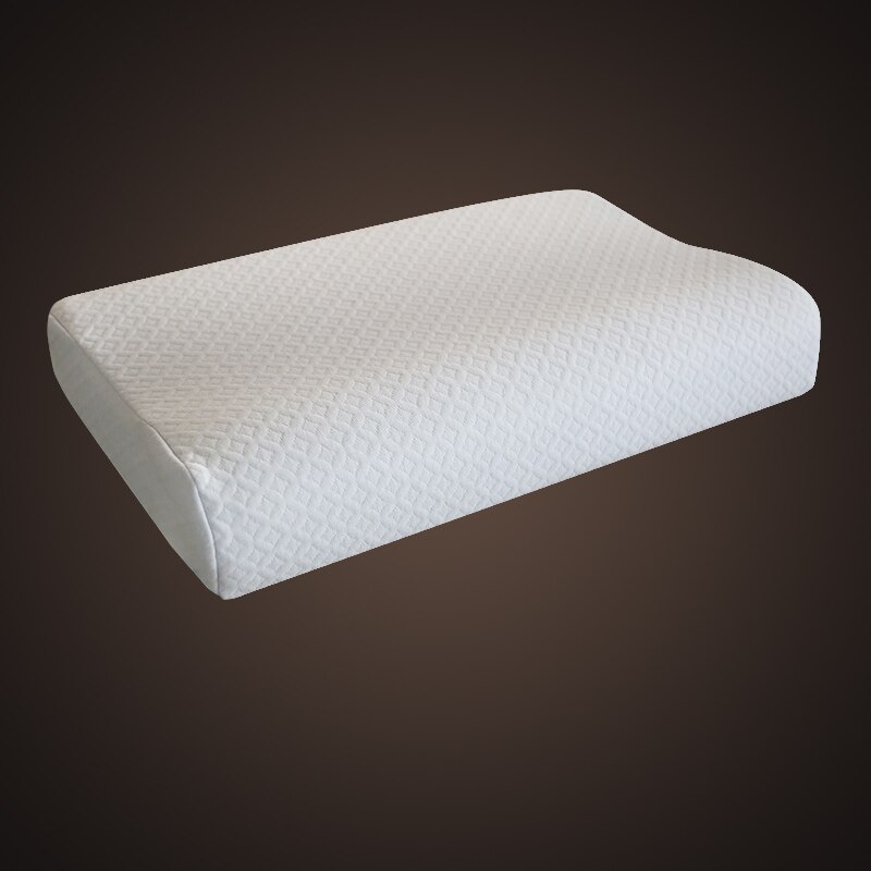 Thailand naturlig latex seng cervikal ortopædisk pude 60 x 40 x 12 x 10cm sove sengetøj bølgekurve formet hukommelse skum puder: Mælkehvid