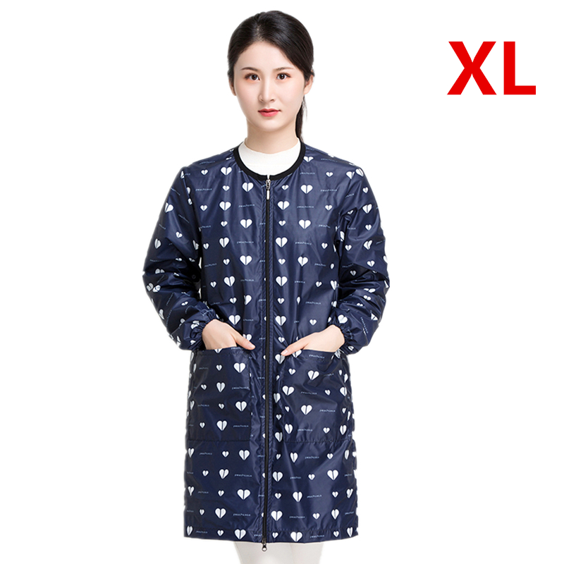 Salon Smock Hairdresser Long Sleeve Work Clothes Pet Grooming Haircut Waterproof Uniform Barber Assistant Apron: G010-Peach heart-XL