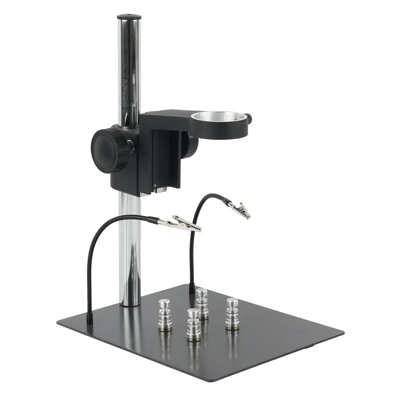 50mm Focusing Zoom Monocular Video Microscope Multi Axis Adjustable Boom Table Working Stand Holder Support For HDMI USB Camera: grey