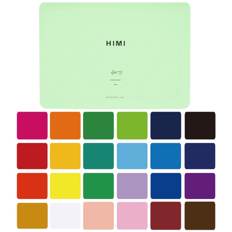 Gouache Set 24 Levendige Kleuren Niet Giftig Schildert Met Draagbare Case Palet 1XCB