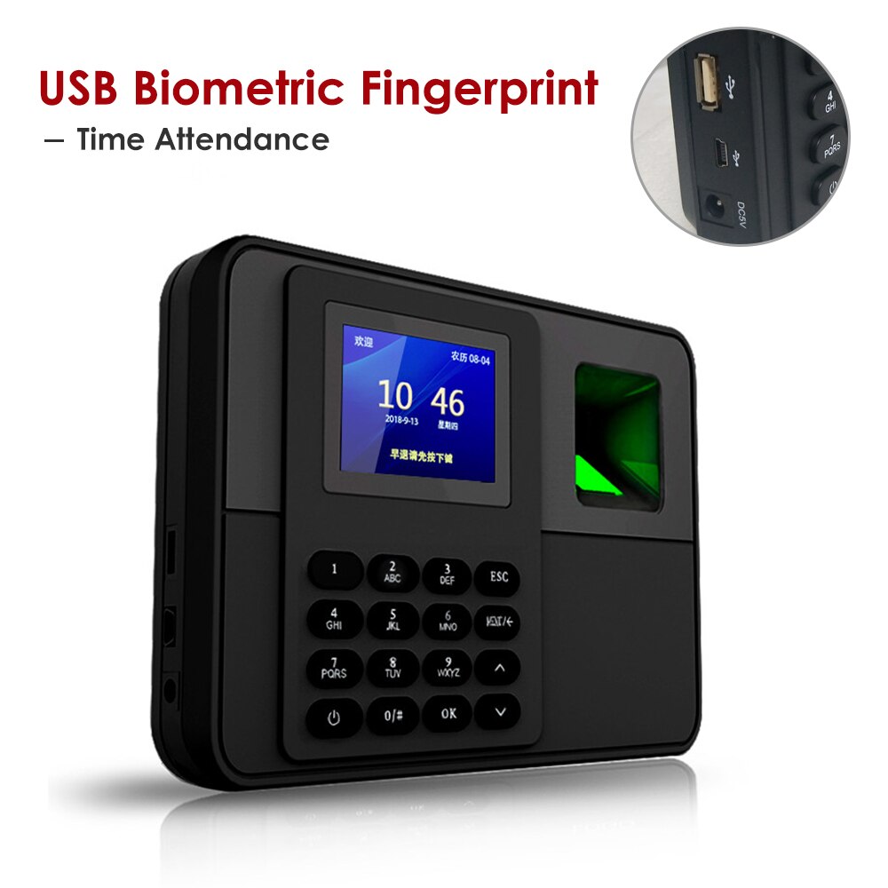 2.4 cal kolor TFT USB biometryczny linie papilarne czas obecności Realand zegar pracownik rejestrator czasu pracy czytnik cyfrowy maszyna
