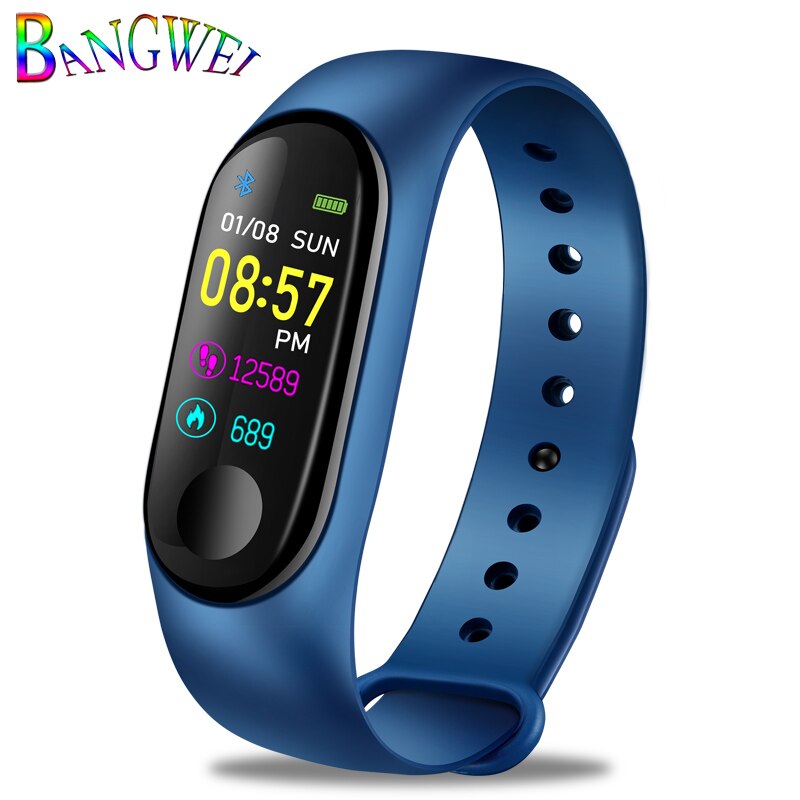 LIGE Women Smart Bracelet Heart Rate Blood Pressure oxygen Sleep Monitor Pedometer Fitness Sport Watch For Android ios + Strap: Blue