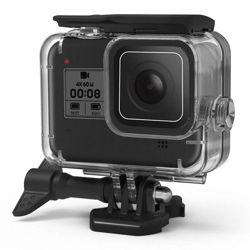 For gopro tilbehørssett for gopro hero 8 vanntett hus/oppbevaringsboks/silikonetui/herdet film/filtersett actionkamera