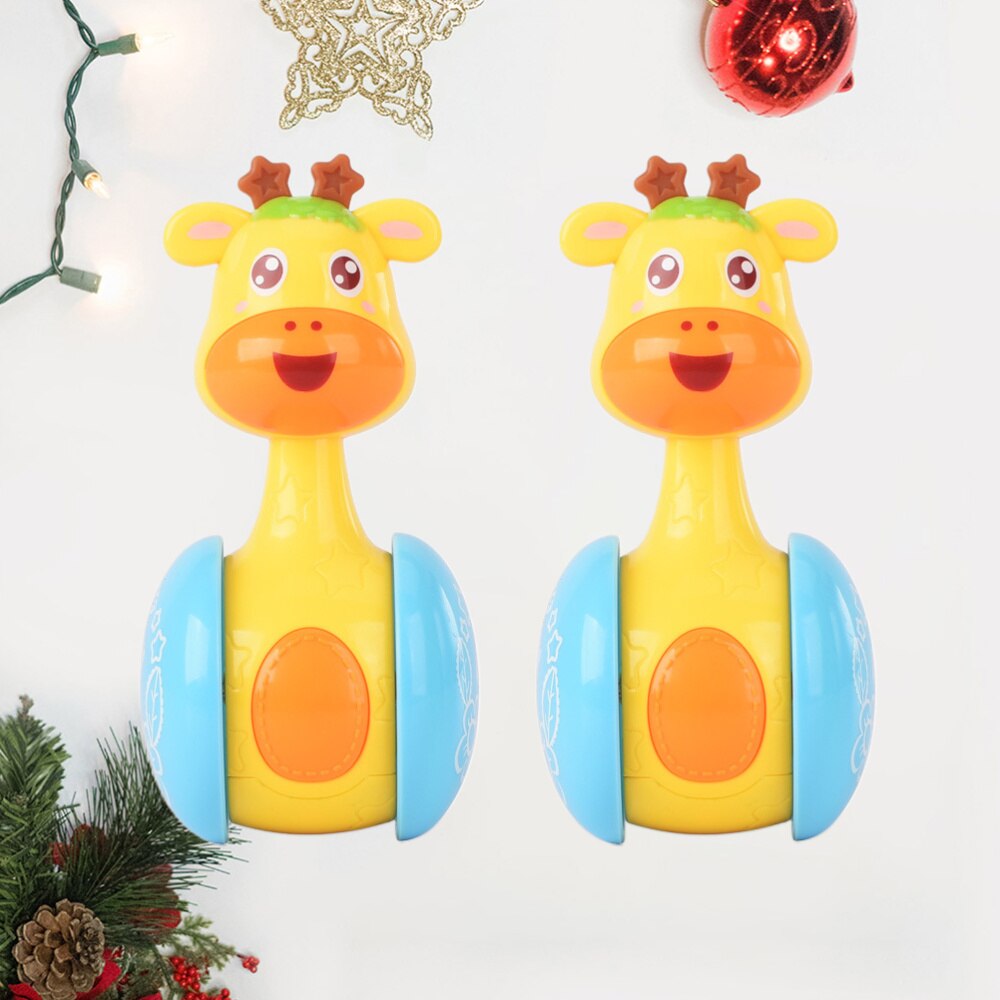 2pcs Tumbler Toy Cute Lovely Stylish Unique Cartoon Deer Sliding Tumbler Toys Plastic Tumbler Toy Funny Tumblers Toys Deer Tumbl