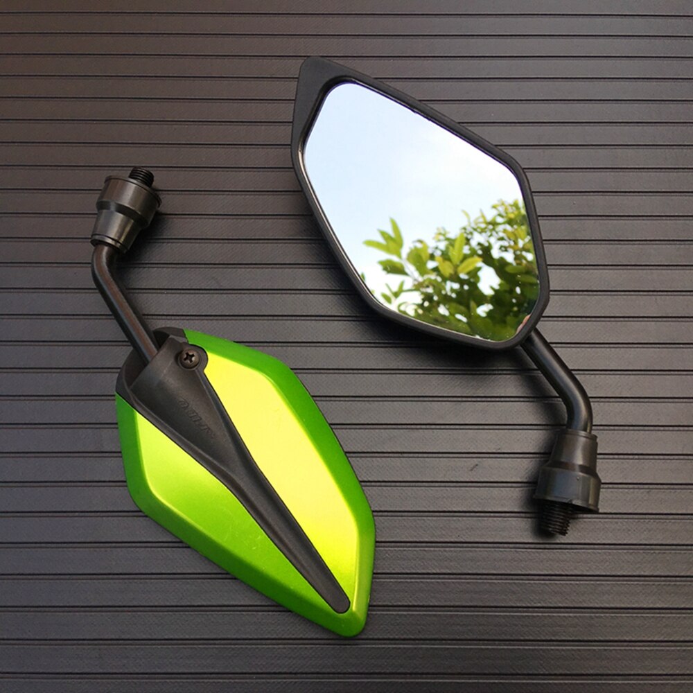 Universual Motorfiets Achteruitkijkspiegels Motorbike 360 Graden Rotatie Motorrijwiel Scooter Side Spiegels 10Mm: green