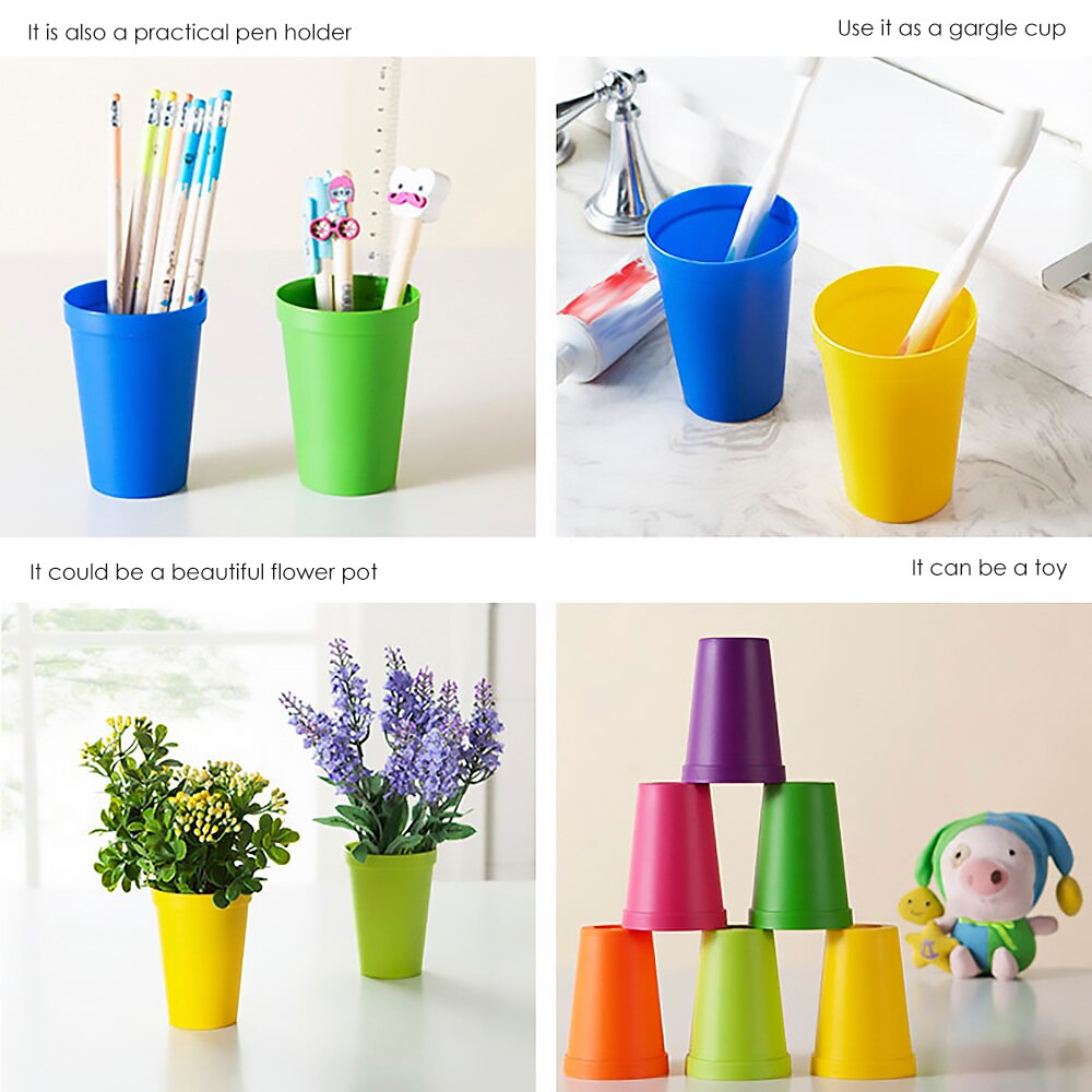 7 stuks/set 7 kleuren draagbare regenboog pak beker picknick toerisme plastic bekers mok plastic bekers watergevecht set kinderen drinkbeker