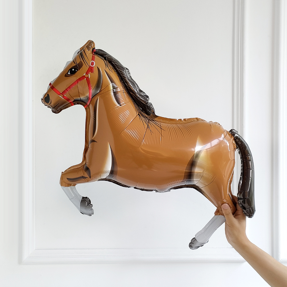 1/2pcs Large Black White Horse Balloon Aluminum Foil Horse-Shaped Balloons Cowboy Birthday Party Decoration Baby Shower Supplies